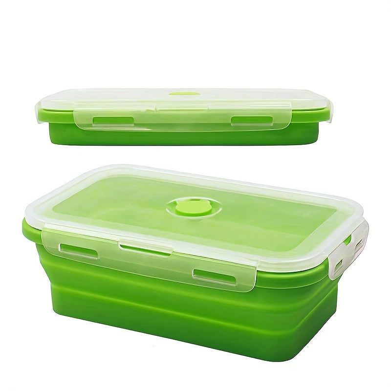 Foldable Food Storage Box Set - Includes 3 Containers with Lids, Made of Silicone Material, BPA Free, Perfect for Microwaves, Dishwashers, and Freezers, Essential Home Kitchen Supplies