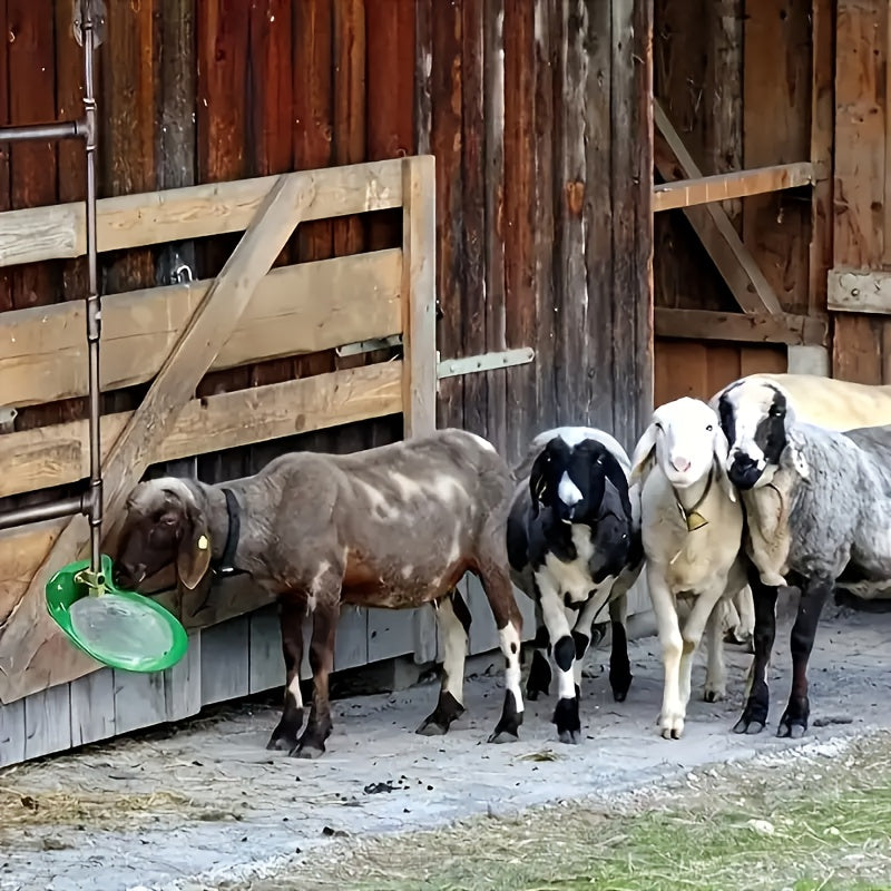 1pc 2-in-1 Goat and Sheep Feeder with Automatic Water Dispenser - Easy Installation, Durable Plastic, Green Bowls for Livestock Drinking