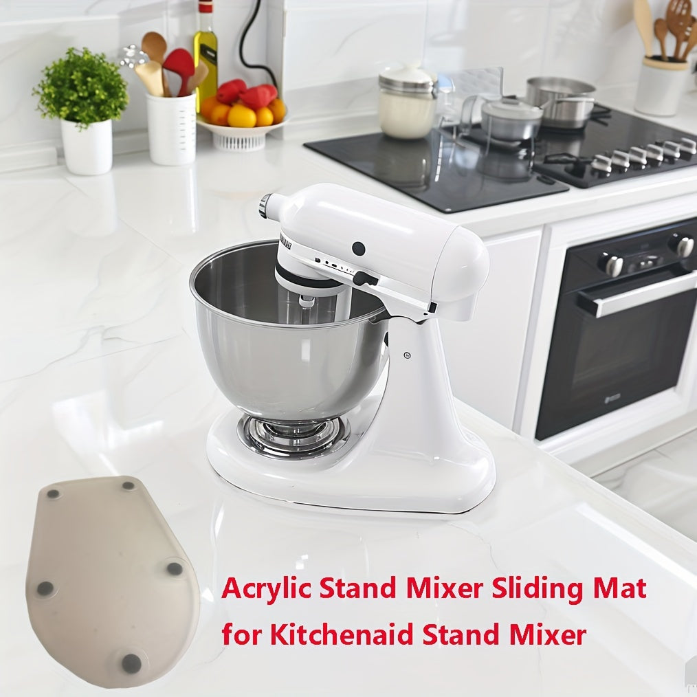 One piece of acrylic blender moving pad designed for compatibility with KitchenAid blenders sized 4.5-5 quarts.