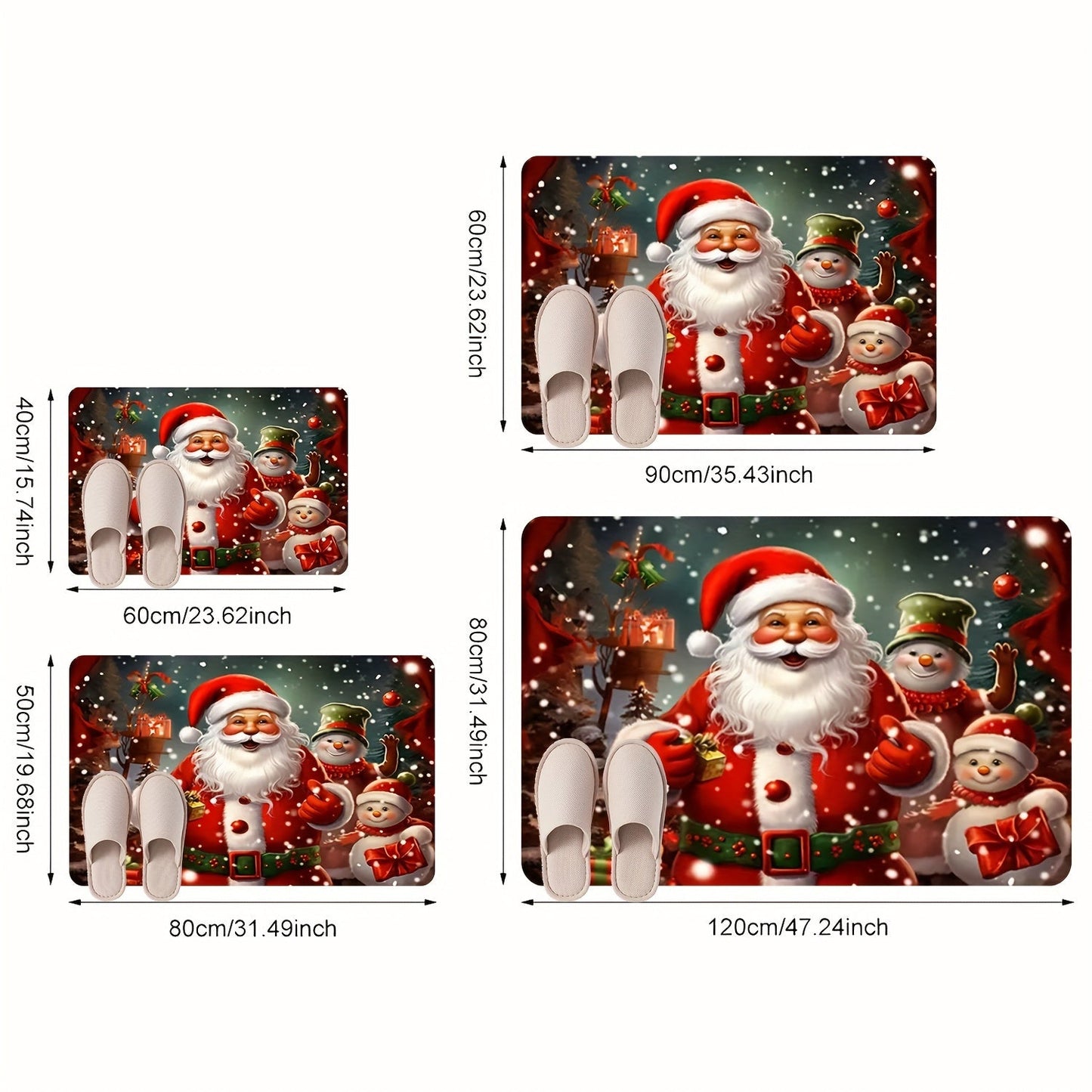 Get into the holiday spirit with our Festive Christmas Theme Door Mat featuring a charming Santa and tree design. This non-slip mat is easy to clean, stain-resistant, and machine washable, making it perfect for any room in your home or office. Its