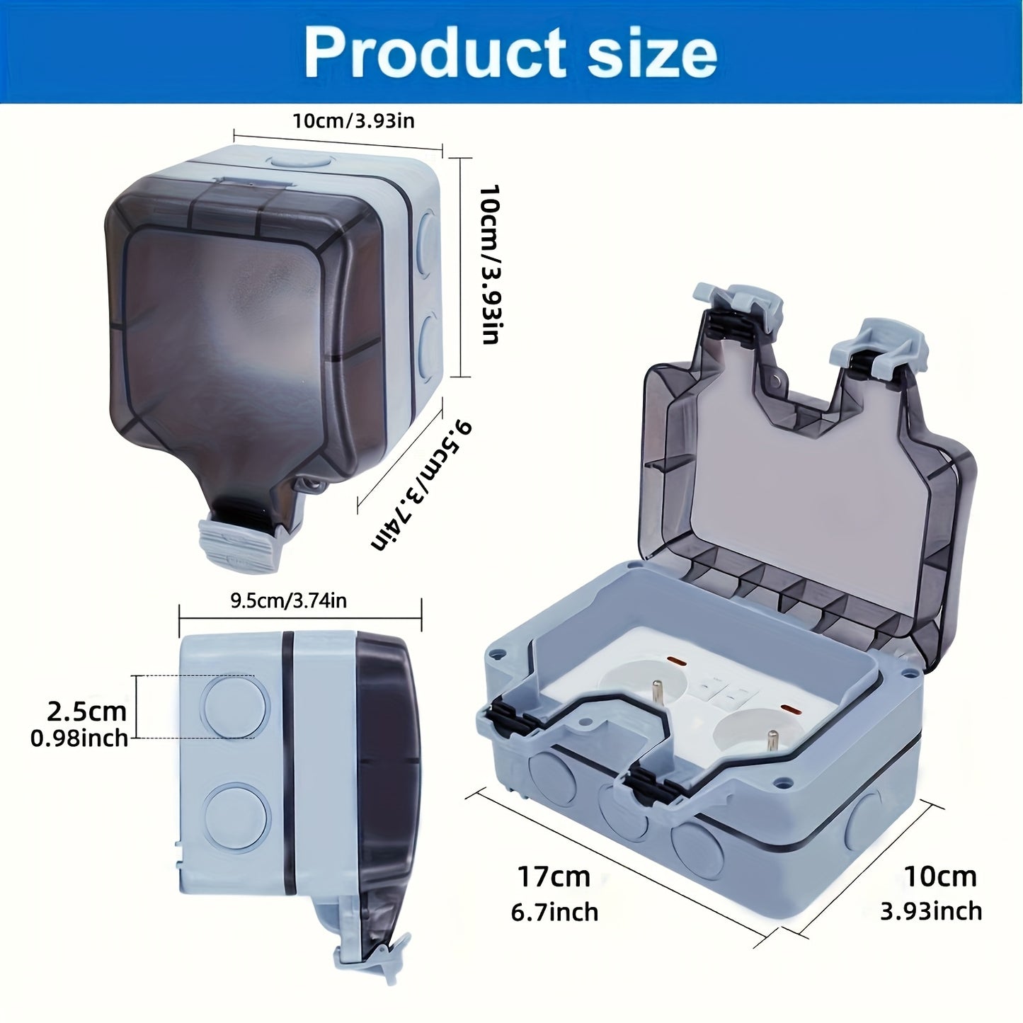 This AC220V/16A Socket Box with Indicator Light Switch is ideal for kitchen, bathroom, and garden wall sockets.