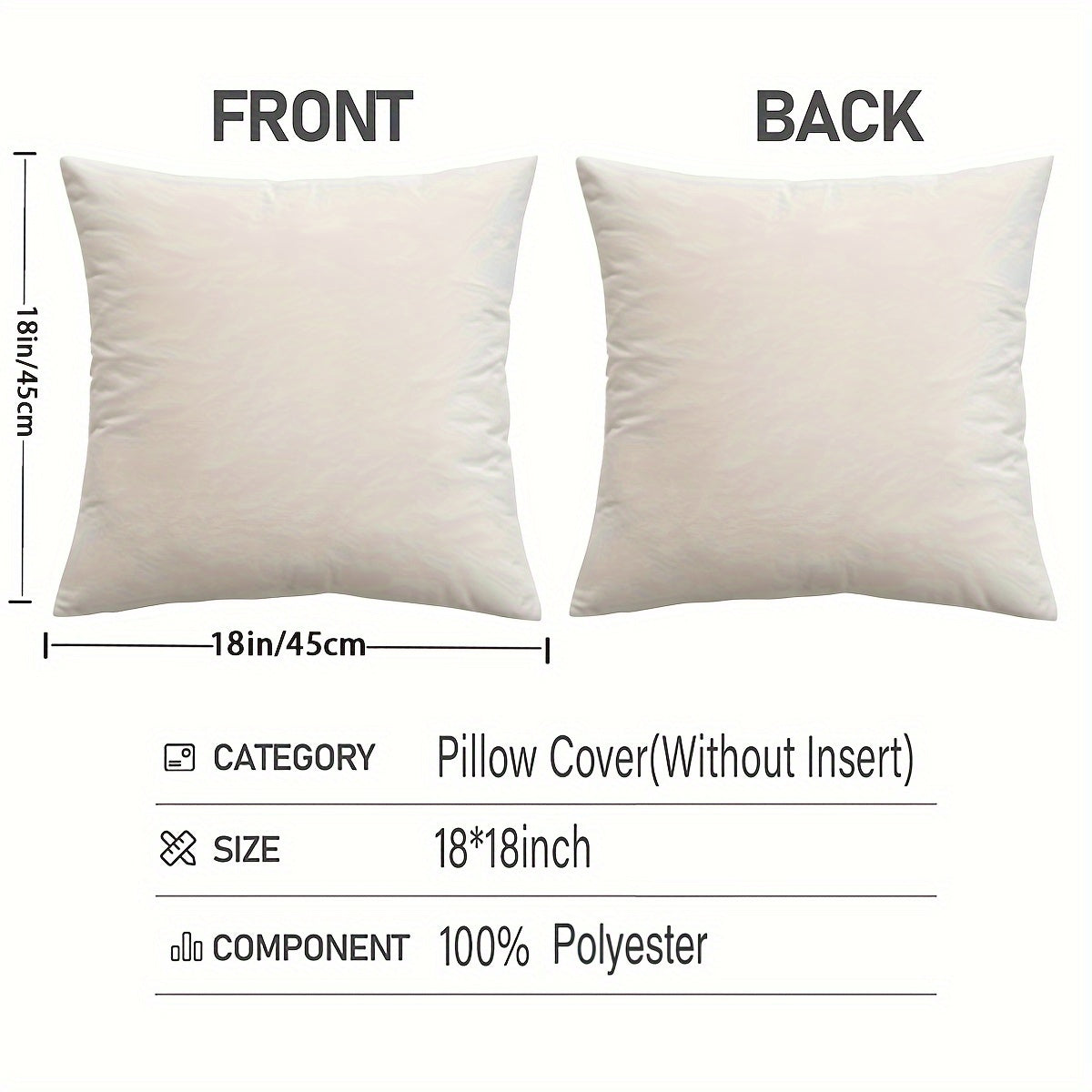 Set of 2 velvet soft square throw pillow covers, 45.72*45.72cm, modern farmhouse style, no pillow inserts included.