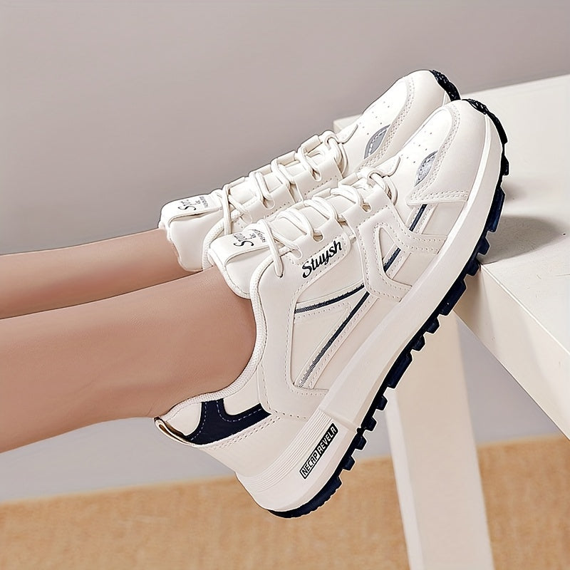 Women's Colorblock Casual Sneakers with Soft Sole Platform, perfect for holiday walks.