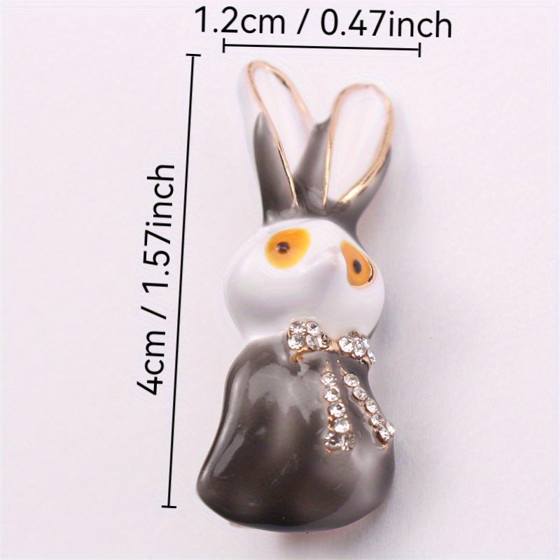 Rinestones bilan bezatilgan Glamorous Rabbit Brooch - Kiyimlaringiz, sumkalar va shlyapalar uchun ko'p qirrali va hashamatli qo'shimcha