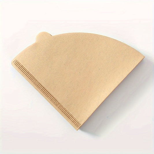 50 pieces of natural, unbleached disposable coffee filter paper. Perfect for use with V60 model drip coffee makers. Made from original wood color cone filter paper that is biodegradable.