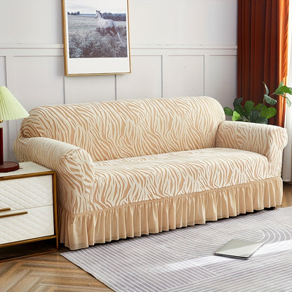 Stretch integrated sofa slipcover for home decor protection.