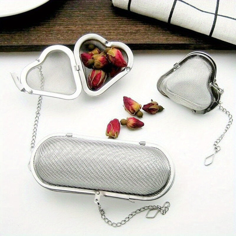 Essential Home Cooking Tool: Fine Mesh Stainless Steel Infuser Basket with Chain for Loose Tea, Spices, Indoor and Outdoor Use, Food-Safe