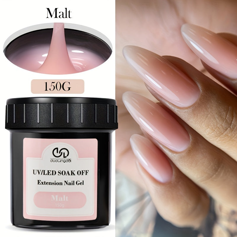 150g Fast-Dry Camouflage Color Acrylic Nail Extension Gel - UV/LED Compatible, Soak-Off Hard Jelly Formula, Odorless, Ideal for French Manicure and Nail Building Extensions, Gel Nail