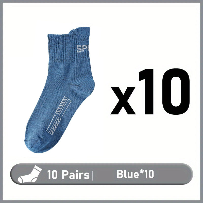 High quality casual socks for men in a pack of 10 pairs, size 38-45. Great gift for sports enthusiasts.