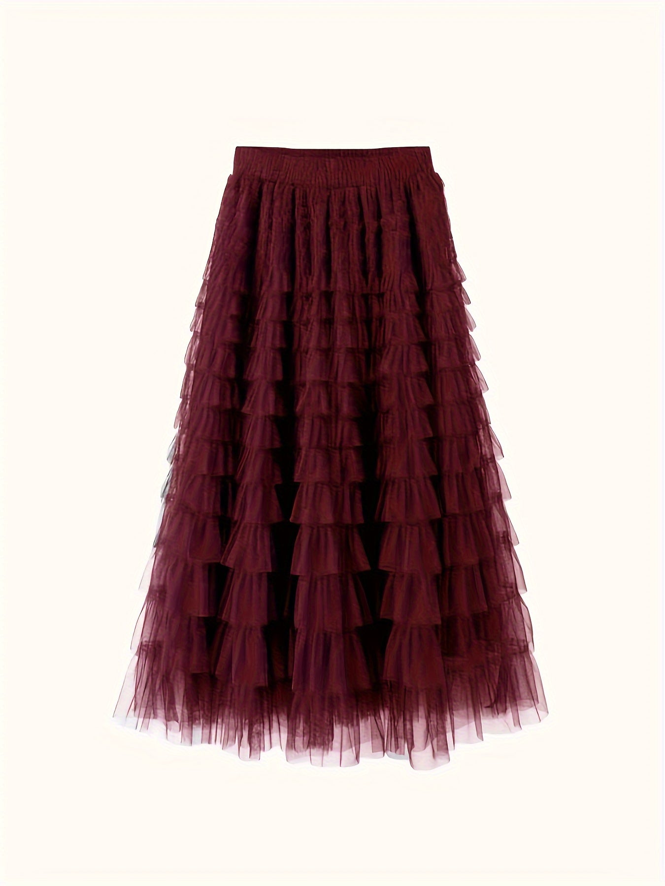 Multilayer Ruffles Tulle Skirt for Spring and Summer.