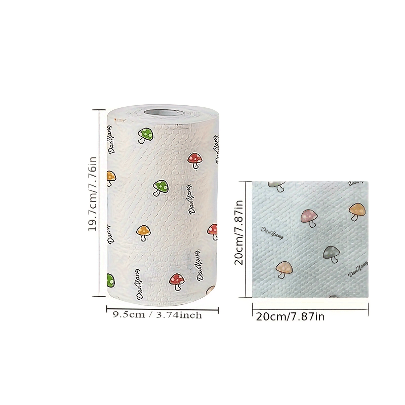 Durable set of 100 high-quality reusable washable paper towels featuring super absorbent, non-stick oil cleaning cloths with cute cartoon animal and flower designs. Ideal for home use, these cleaning cloths are perfect for any mess.