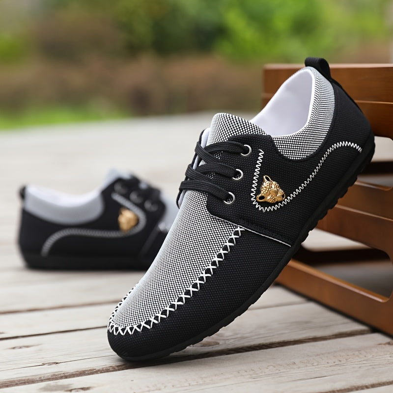 Men's business casual shoes, comfortable and durable. Suitable for all seasons, with non-slip PVC sole and fabric upper.