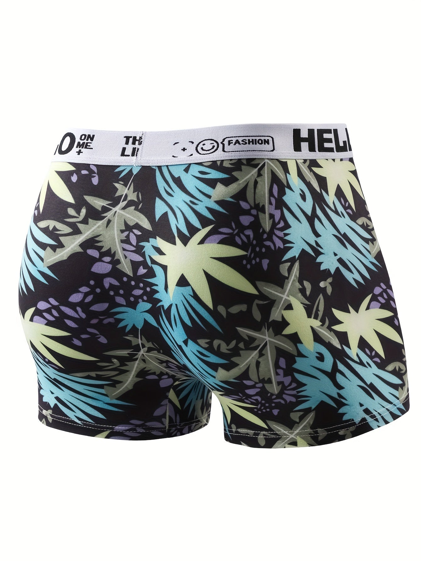 Pack of 10 men's boxer briefs with assorted animal prints in a comfortable stretch polyester-spandex blend. Features moisture-wicking technology, casual style, and bow detail.