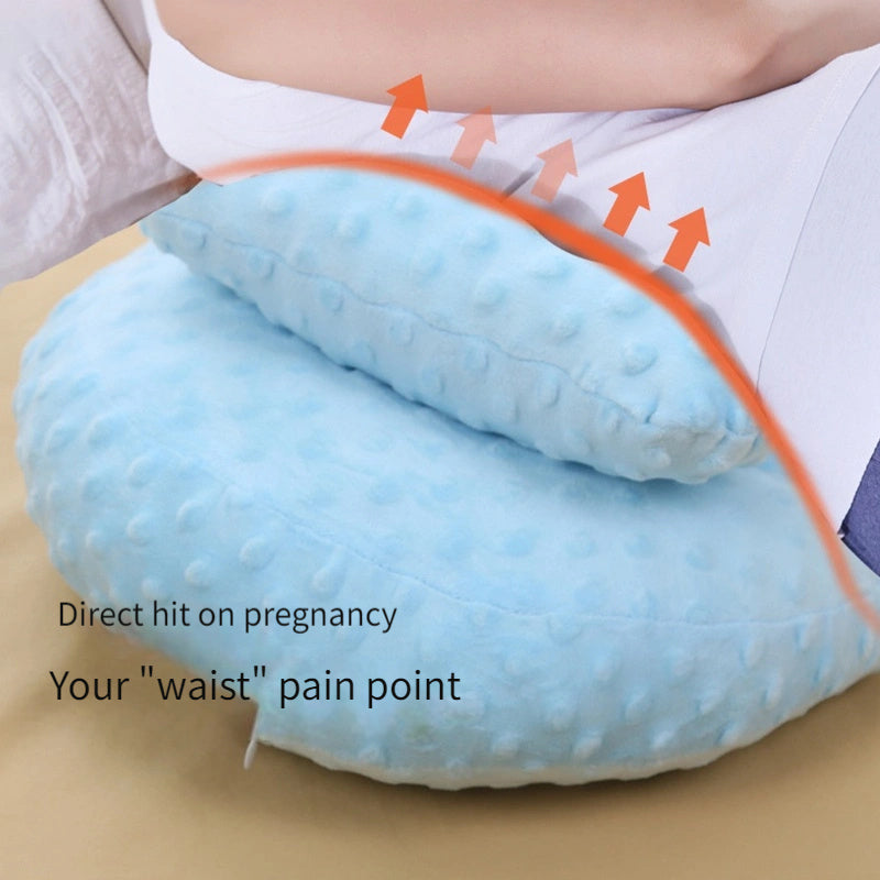 Maternity Pillow by MiiYoung - Soft Beanie Velvet, U-Shaped for Waist Support while Side & Belly Sleeping, made with Polyester