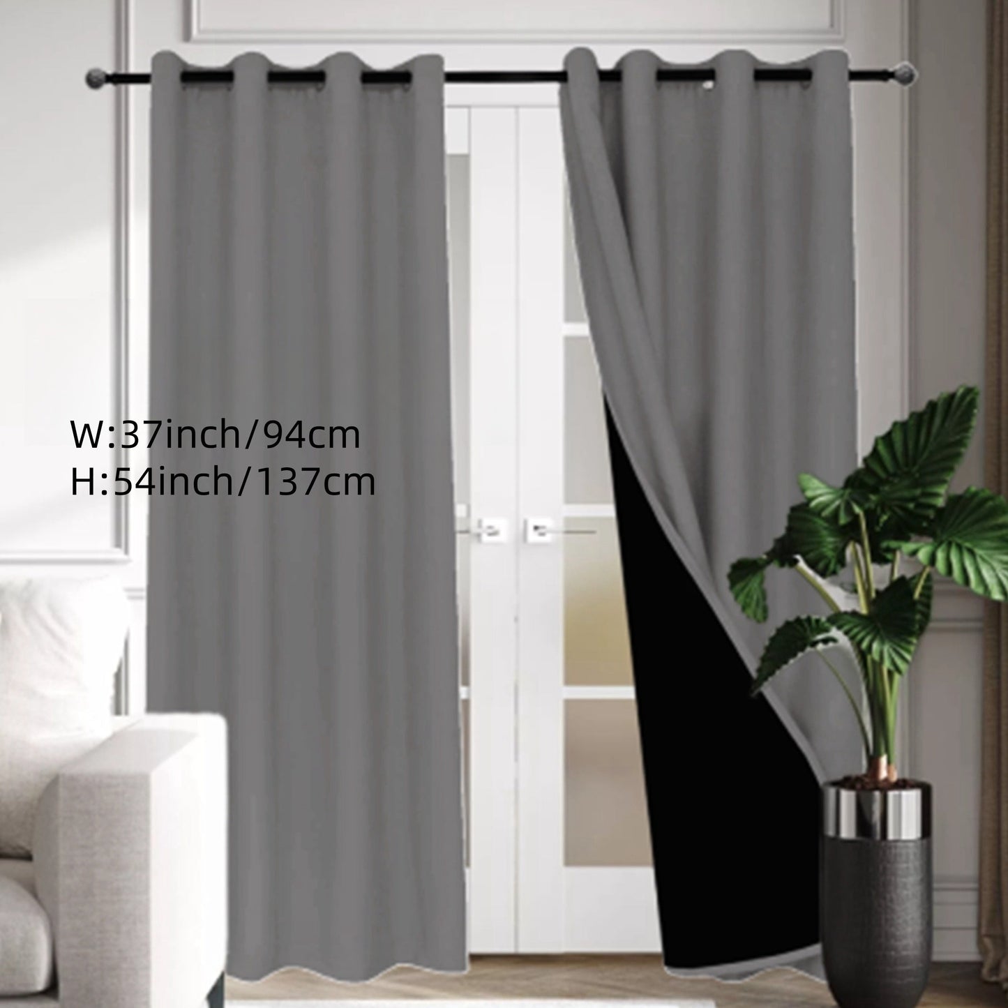 Classic Thermal Insulated Blackout Drapery Panel with Grommet Top - Made from 100% Plain Weave Polyester Fabric, Perfect for Bedroom and Various Rooms. Hand-Washable for Privacy and Energy Efficiency.