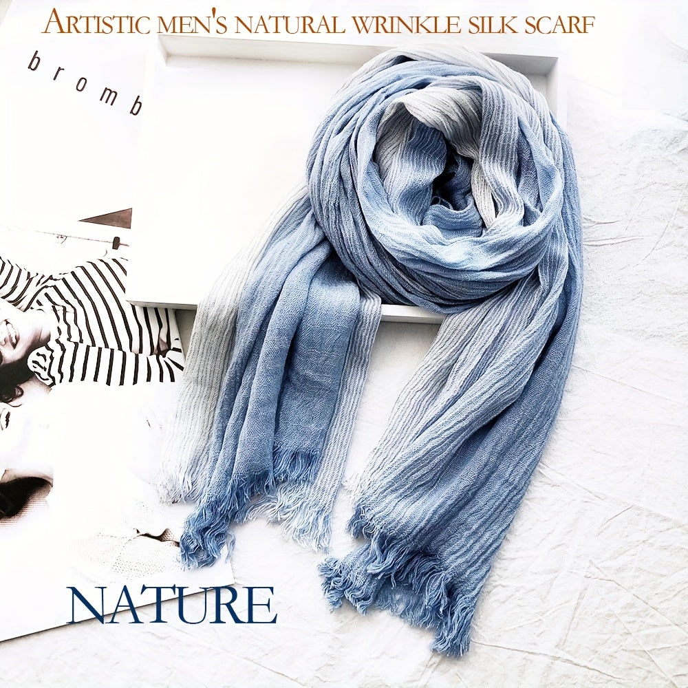 Cotton-Linen Striped Scarf - A Stylish Fashion Accessory for Men and Women During Autumn & Winter