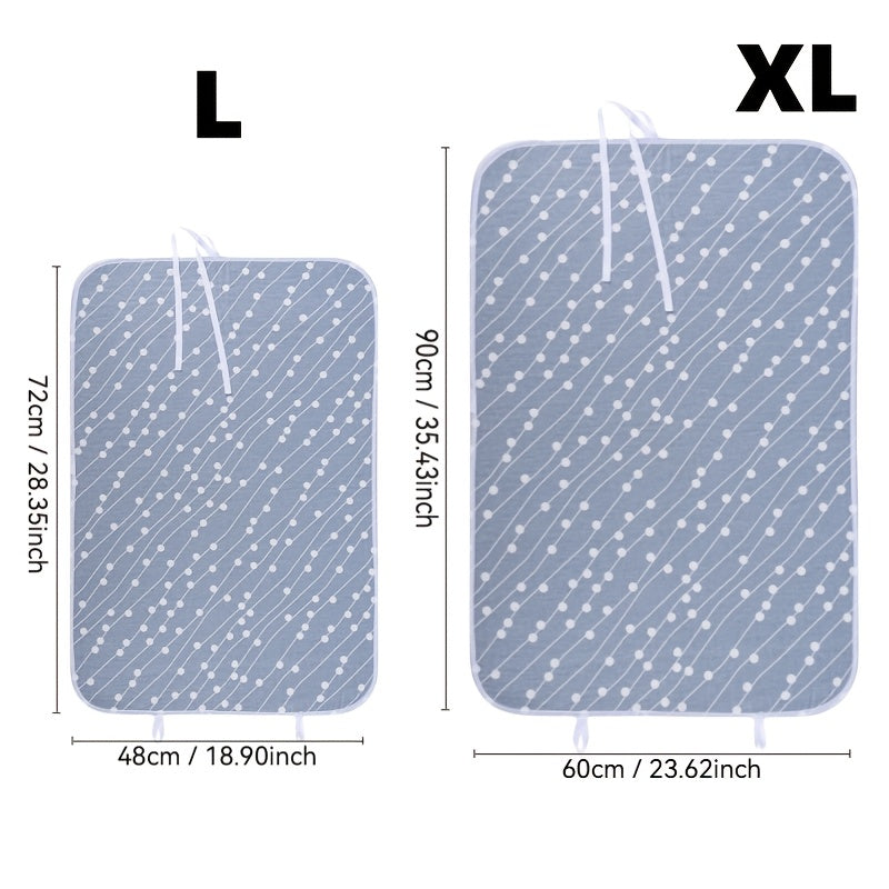 Набор из 4 больших складных гладильных досок с паро-устойчивым/термостойким гладильным ковриком, поролоновым наполнителем, портативным дизайном, включает сетчатую подушку и 2 крючка для двери для использования в общежитии и дома