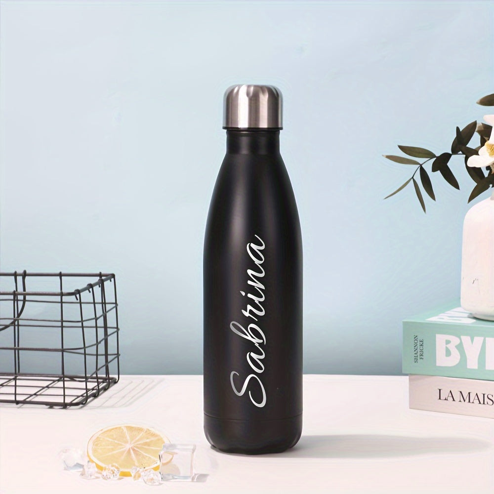 Personalized stainless steel water bottle with sealed lid and custom engraving - perfect for sports and holidays, BPA free, leakproof and insulated.