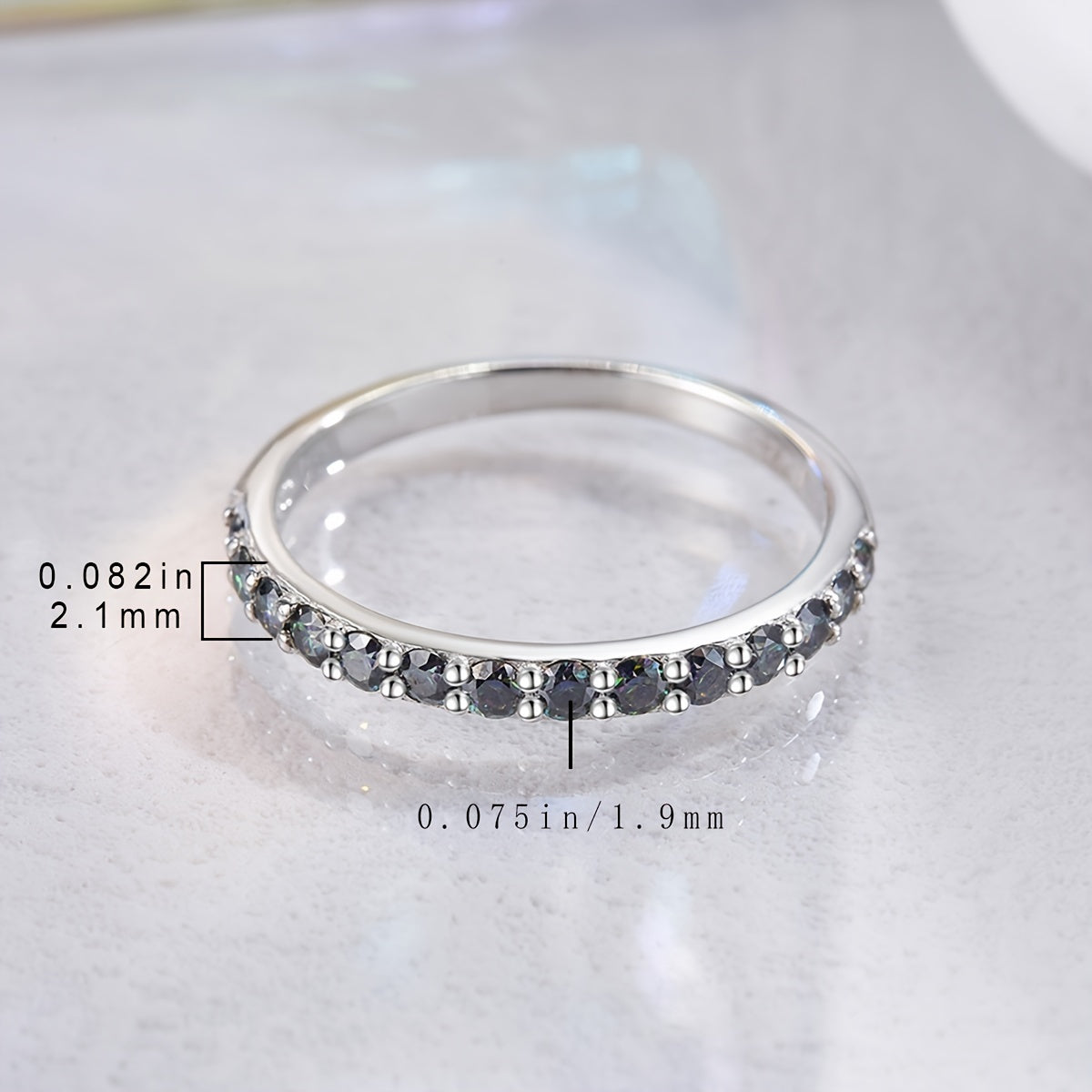 925 Sterling Silver Moissanite Eternity Band - Elegant and Luxurious Promise Ring for Women, Ideal for Weddings, Anniversaries, Valentine's Day, or Any Occasion