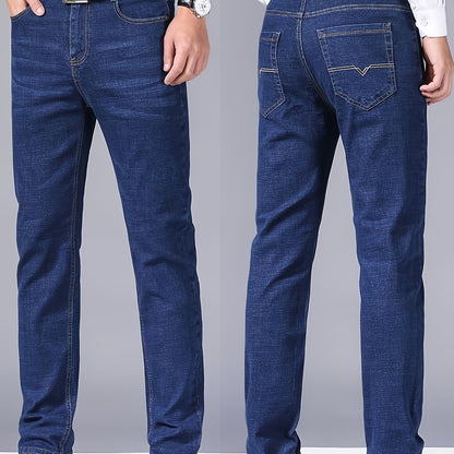 Men's denim pants with pockets, perfect for outdoor activities.