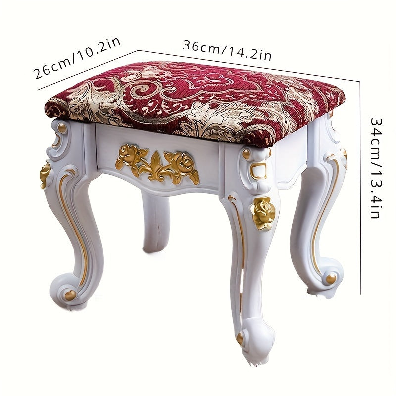 This versatile assembly-style fabric stool is ideal for changing shoes, playing piano, and using by the bedside. With a height under 68.58cm, it offers compact storage and a freestanding design. No wood is required for this classic style stool, which