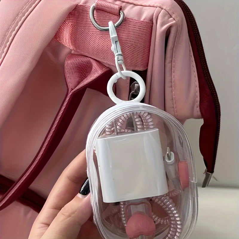 Multipurpose storage bag with keychain for cables, headphones, lipstick, and keys - Great for travel and as a gift for Halloween and Christmas.