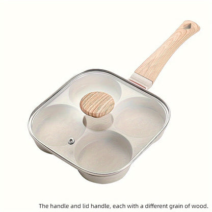 Yumiplus 4-Cup Non-Stick Frying Pan With Lid - Ideal for Cooking Eggs, Pancakes, and More - Dishwasher Safe Aluminum Cookware for Use on Gas and Induction Stoves