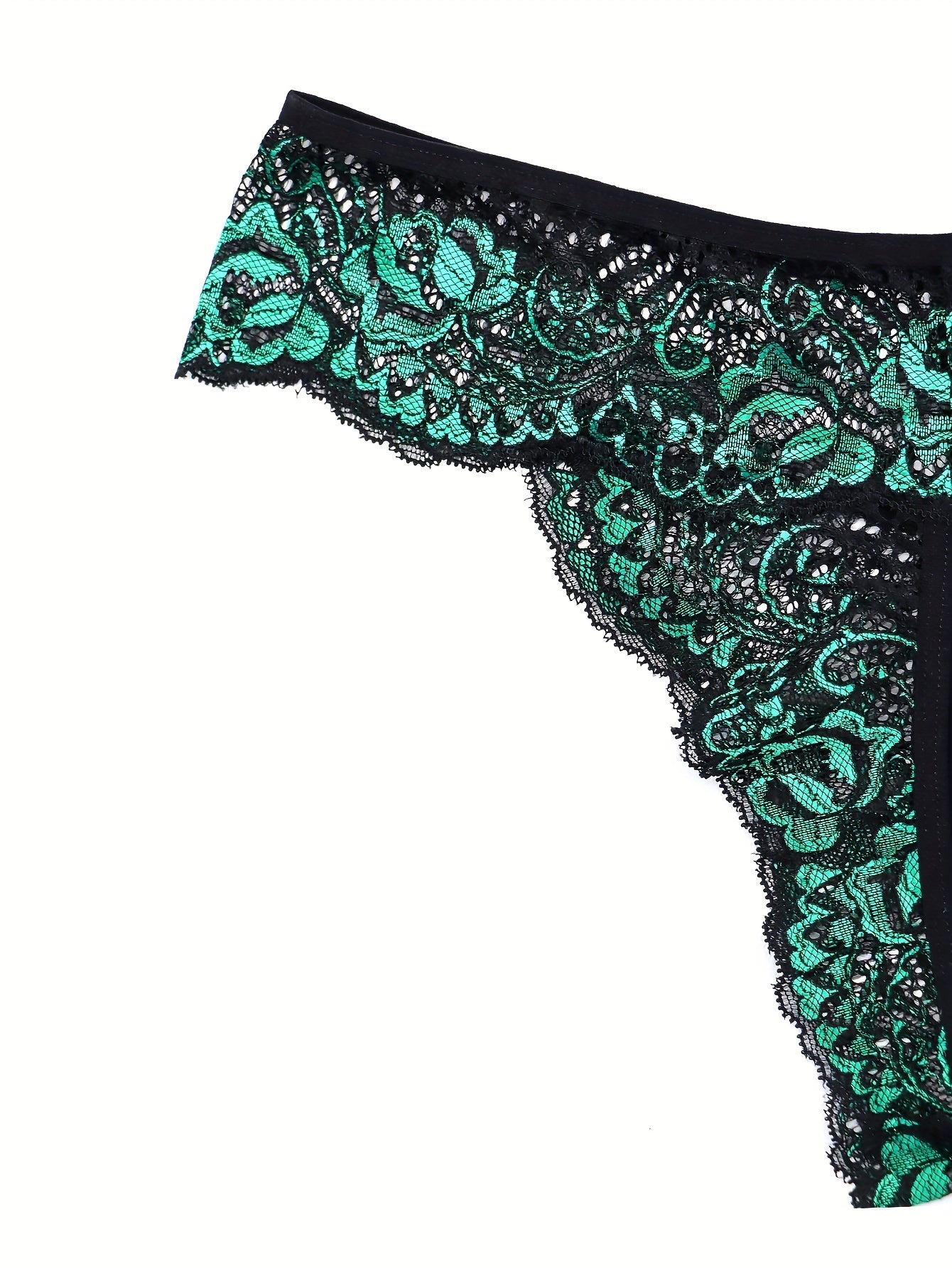 Women's Sexy Floral Lace Thongs & Colorblock Open Crotch Panties