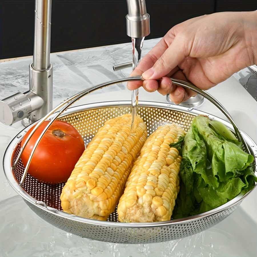 Stainless Steel Kitchen Basket: Electricity-Free and Multi-Functional Steamer for Cooking Rice, Dumplings, and Vegetables