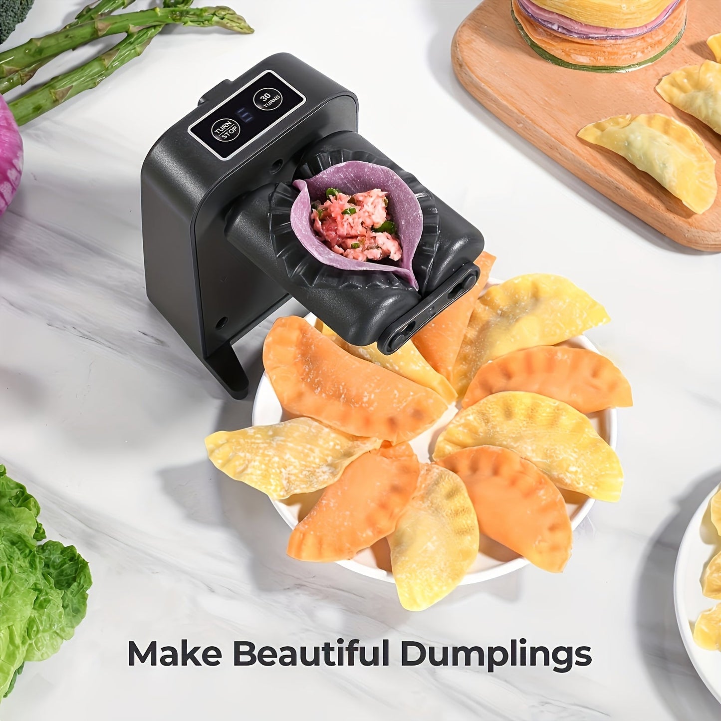 Introducing the latest innovation in home cooking: a rechargeable fully automatic dumpling-making machine! With the capacity to make 1500 dumplings on a full charge, this machine is perfect for any kitchen. It's an ideal gift for New Year, holidays