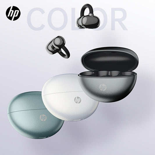 HP FreeClip Wireless Earbuds with active noise cancellation, touch control volume, type-C charging, condenser mic, and USB rechargeable lithium polymer battery compatible with cellphones