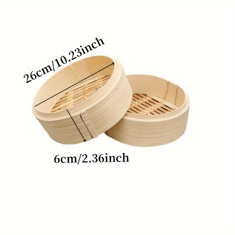 Handmade Bamboo Steamer Baskets Bundle - Perfect for Cooking Dim Sum, Buns, and Pastries in Home Kitchens, Restaurants, and Hotels. Complete Kitchen Set with Cookware and Utensils.