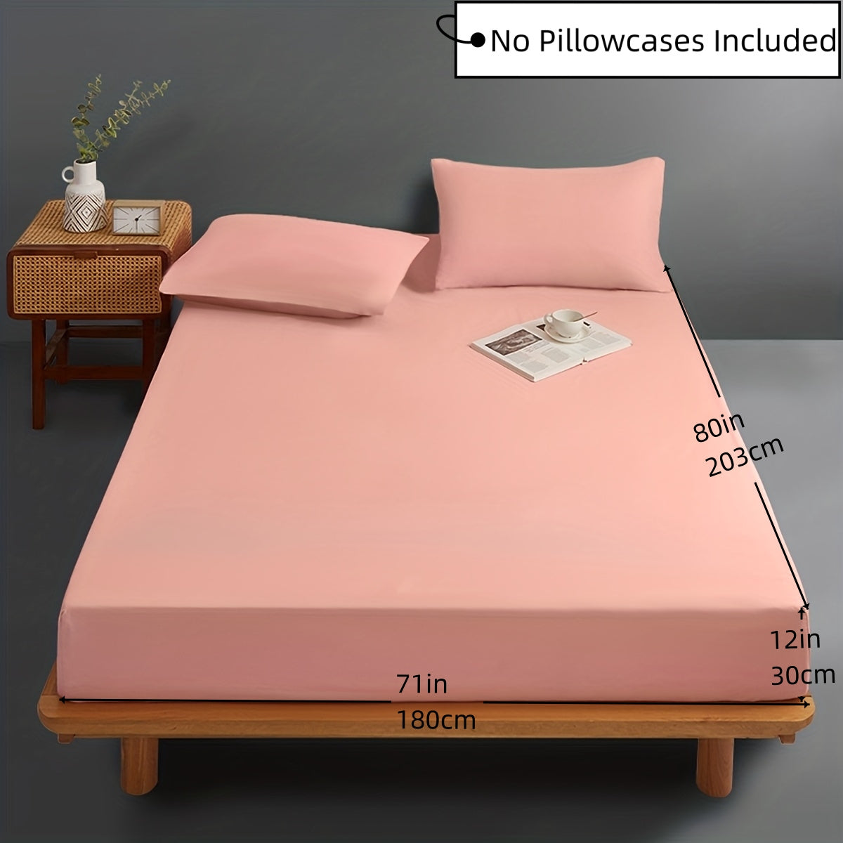 One piece of a solid colored fitted sheet made of soft and comfortable microfiber material. Ideal for bedrooms and guest rooms, with a deep pocket design. This product includes the fitted bed sheet only.