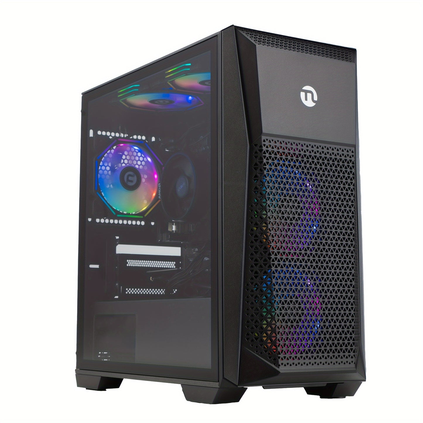 NINGMEI Gaming Desktop Computer with AMD Ryzen 7 5700G, Radeon Vega8, 16GB DDR4 Memory, 1TB SSD, 6 RGB Fans, Win11