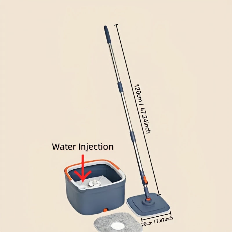 Effortlessly clean your floors with the EasyWring Spin Mop and Bucket Set. This convenient set includes a separate dirt chamber for hand-free washing, making it perfect for both wet and dry cleaning in kitchens, bathrooms, and living rooms. Constructed