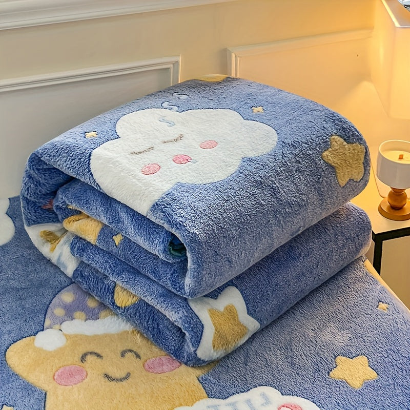 Soft coral fleece throw blanket that is suitable for all seasons. Can be easily washed in the machine and is versatile enough to be used on the bed, sofa, at the office, or as a gift.