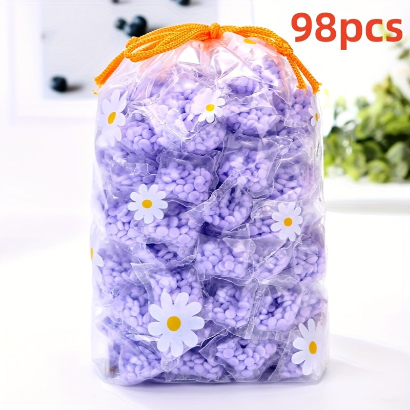 Fragrant Pearls Laundry Detergent: 12/58/98 pcs, long-lasting scent, dye and bleach free, made of PET material.