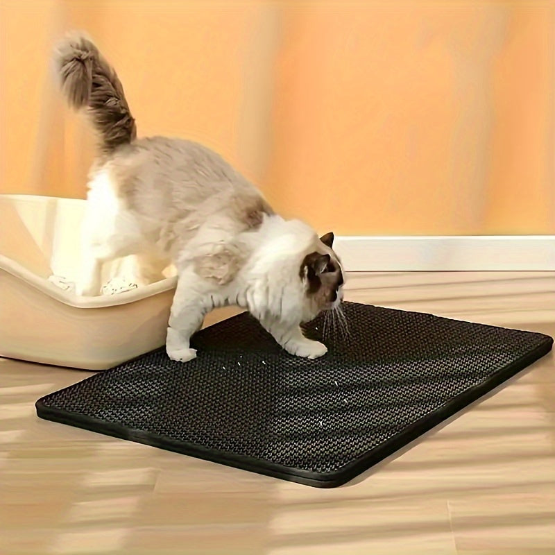 Large Double Layer Cat Litter Mat designed with a Honeycomb Pattern, Made of EVA Material, Anti-Splash Feature, Easy to Clean, Provides Scatter Control for Cats