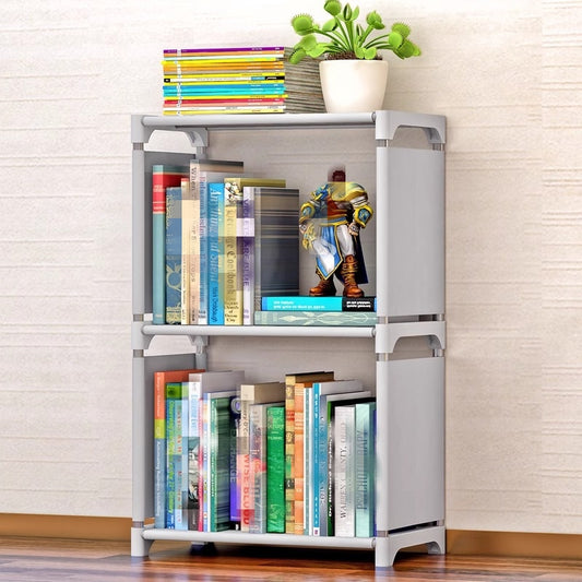 Modern student bookshelf storage rack with combination cabinet and newspaper rack