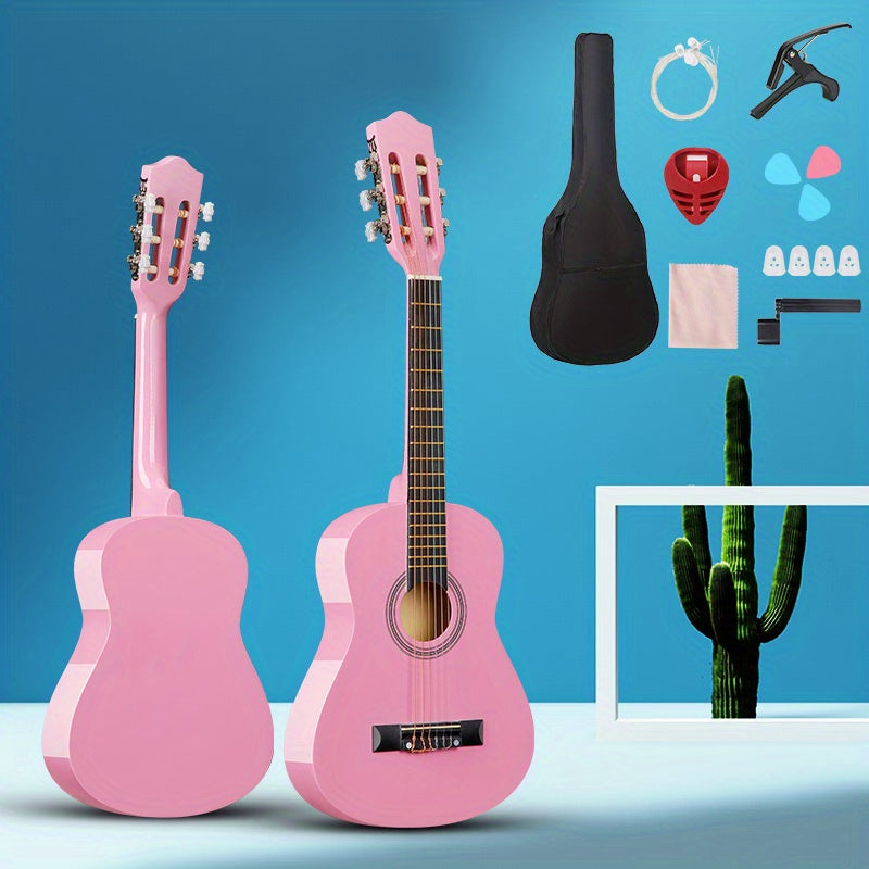 30/38 Inch Classical Acoustic Guitar Kit for Adults and Teens, Includes Picks, Bag, Case, and Accessories - Perfect for Beginners.