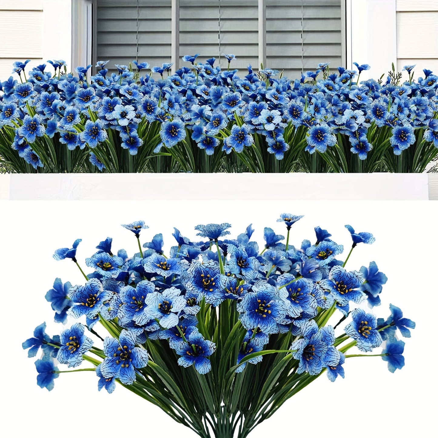 6 Bunches of UV Resistant Artificial Flowers for Outdoor and Home Decoration