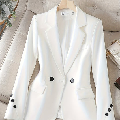 Women's Elegant Beige Blazer - Professional and Stylish, Perfect for Business or Casual Wear