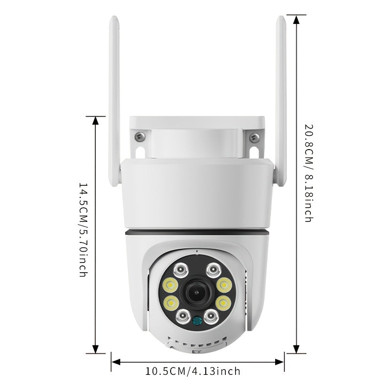 ANYAZHINENG 1080P HD Pan/Tilt Security Camera for Outdoor Use. Wired Wi-Fi Connection, 360° Viewing Angle, Motion Detection, Night Vision, AI Tracking Feature, USB Power Source, Smartphone Compatibility, Battery-Free Operation.