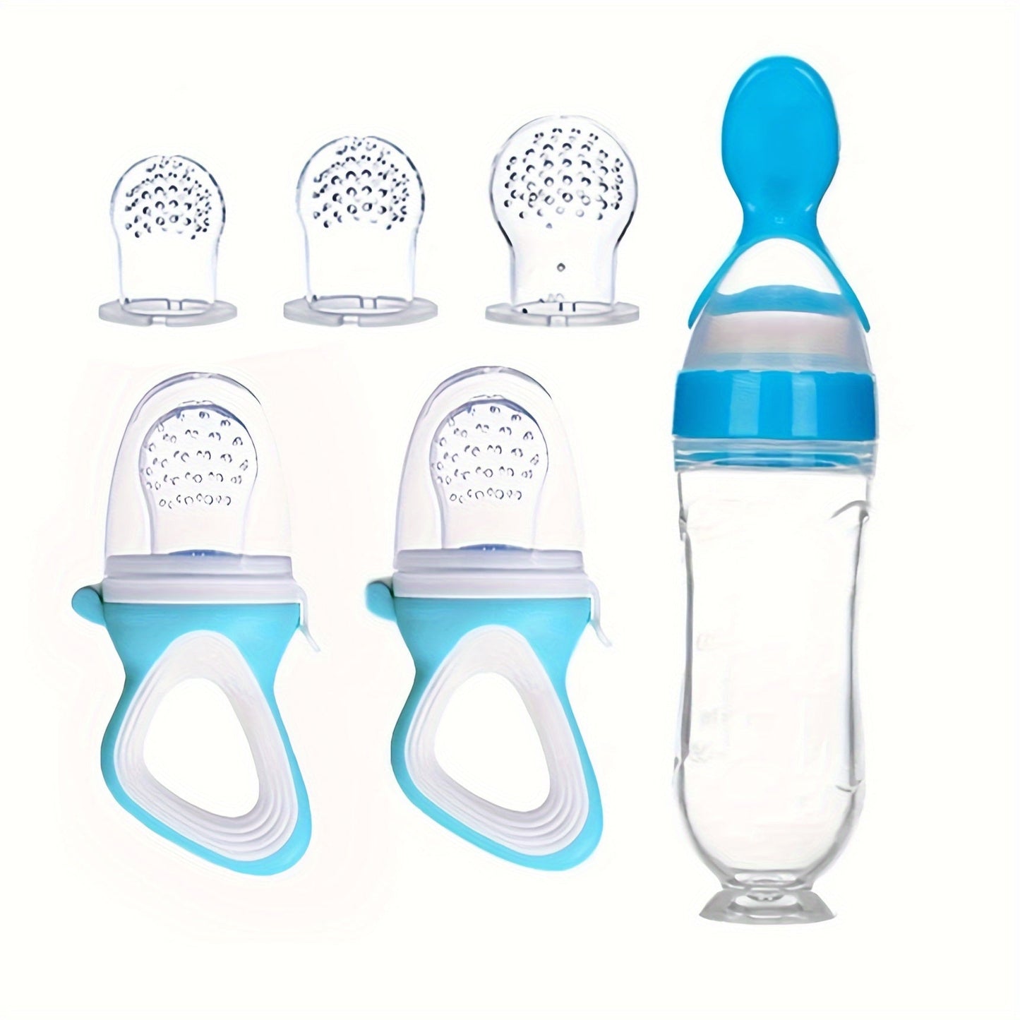 Get a set of 3 Fruit Feeder Pacifiers with a Food Spoon Dispenser, perfect for babies starting solids. Makes a great gift for Christmas, Thanksgiving, New Year's, or Valentine's Day!