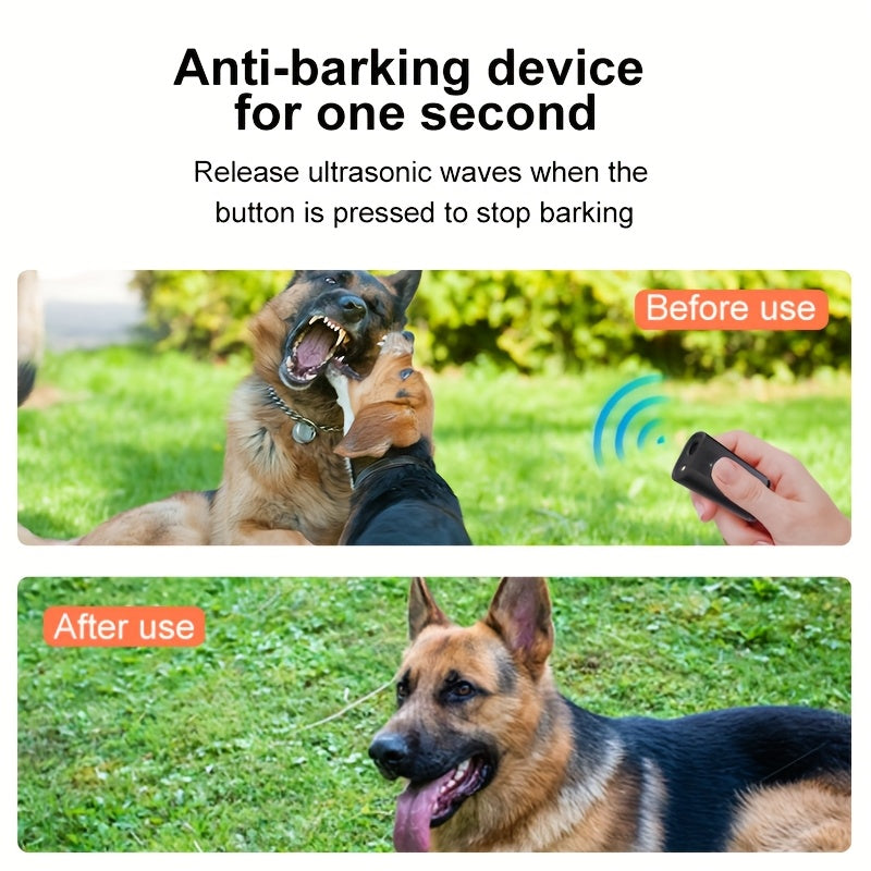 YNF Automatic Ultrasonic Dog Barking Repellent Device with Instant Stop, Rechargeable Lithium Polymer Battery, Dual Power Mode USB/Battery, Operating Voltage ≤36V, Batteries Included