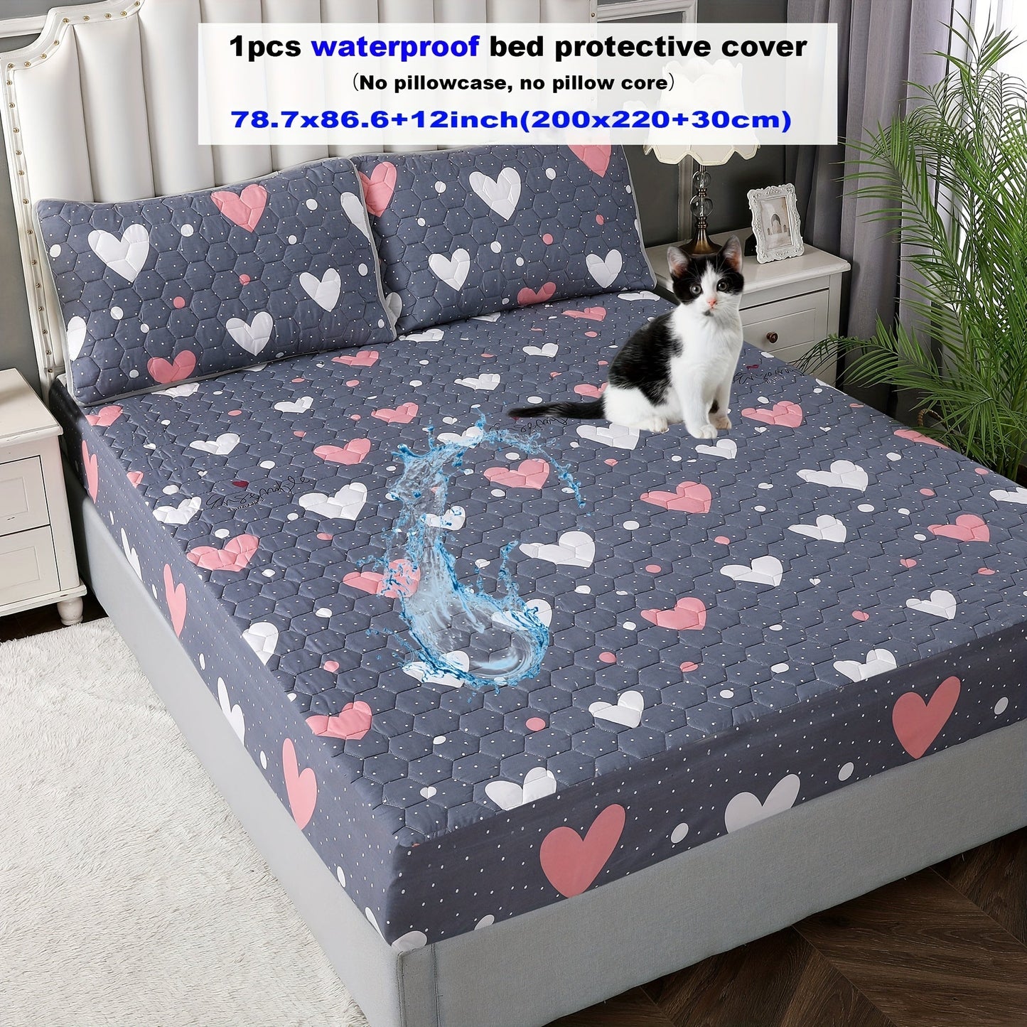 Get a durable waterproof fitted bed sheet with three layers of thickness and a non-slip, breathable design. This versatile mattress cover is perfect for hotel guest rooms and dorms, and is reversible for added convenience. It is easy to clean in the