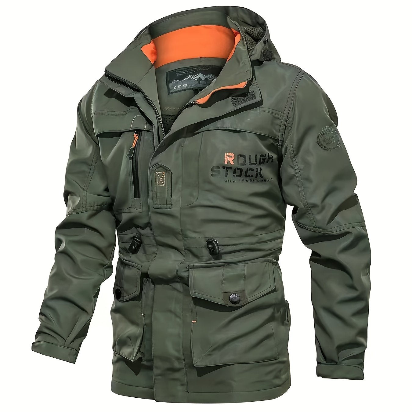 Men's versatile outdoor sports jacket with detachable hood and athletic style.