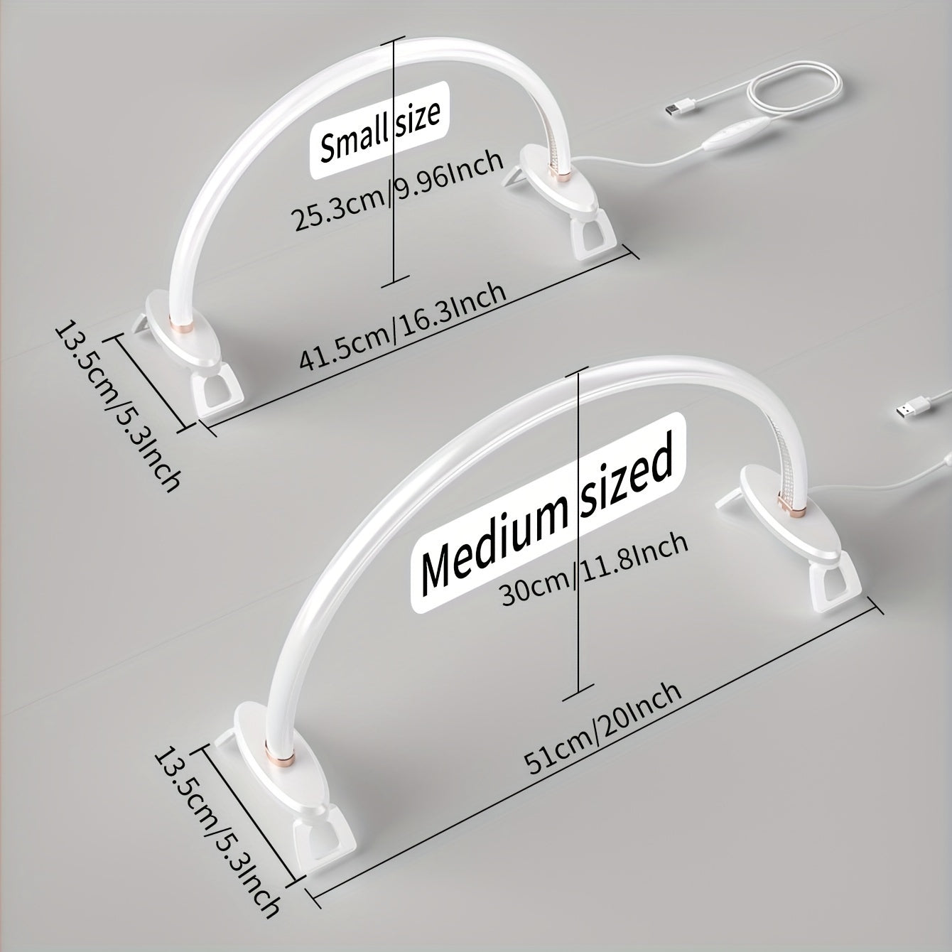 Modern half-moon desk lamp with dimmer, adjustable color temp, USB powered, space-themed lacquered finish, ideal for reading in any room.