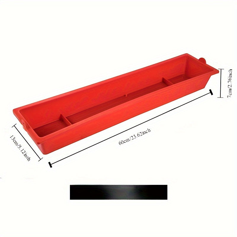 1pc durable TPU rectangular chicken feeder with anti-spill water and food slot for poultry, duck, and pigeon farming. No battery required, uncharged. Chicken accessories.