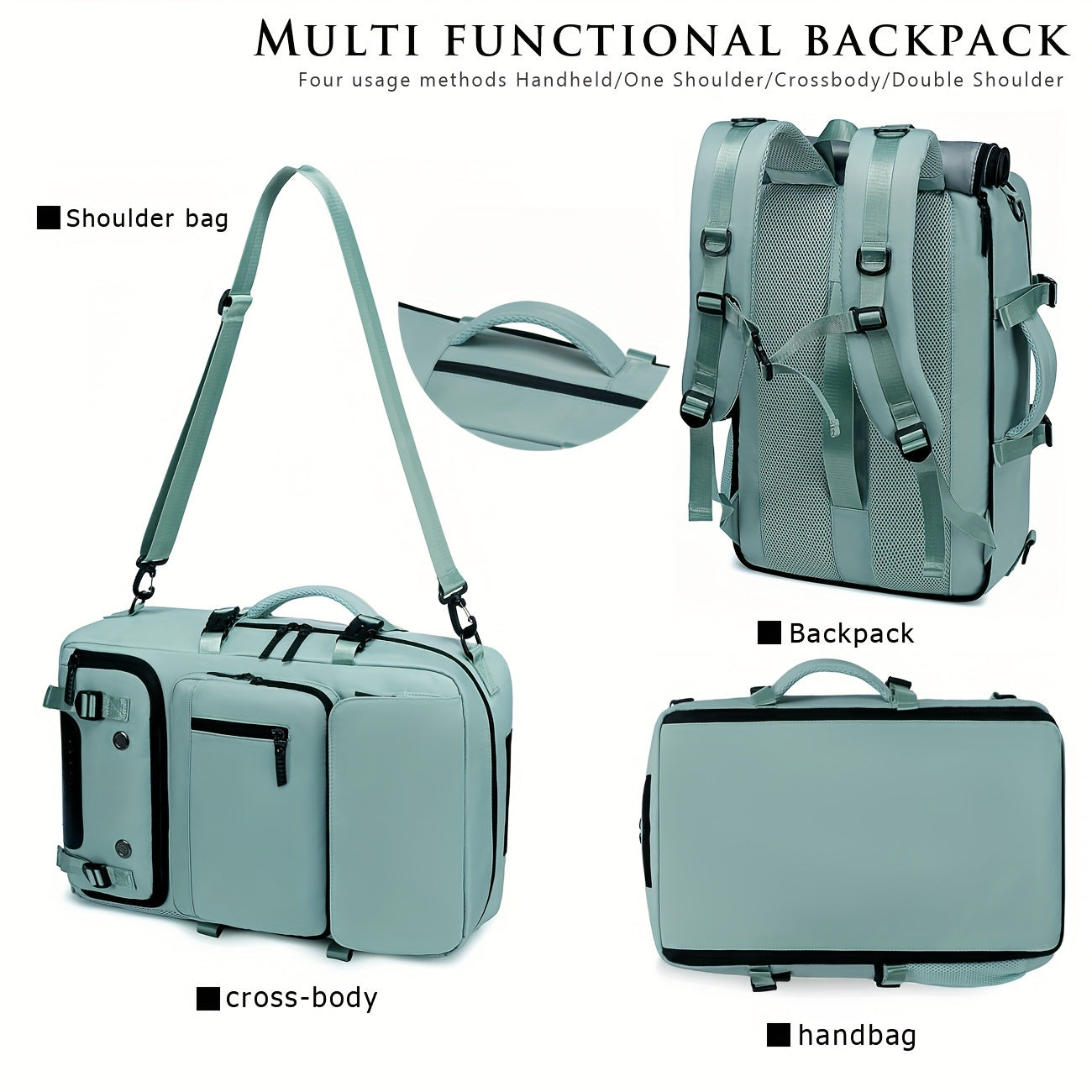 Stylish hiking backpack for men and women with shoe compartments, charging ports, and space for a 17-inch laptop. Ideal for leisure, campus, daily commute, travel, and fitness.